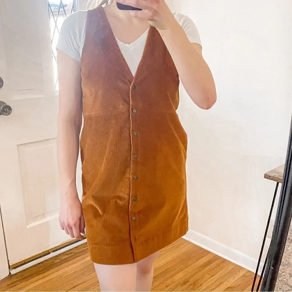 Free People Rolling Thunder Corduroy Mini Dress